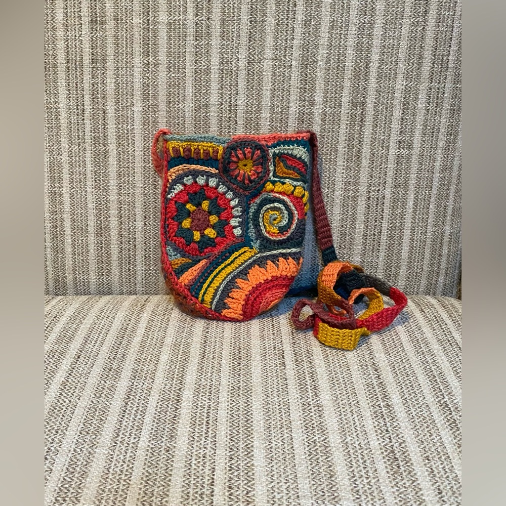 🌈🧶Colorful Bohemian Crocheted/Knit Shoulder Bag